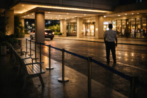 Well-lit pickup point for how to get around cebu city at night