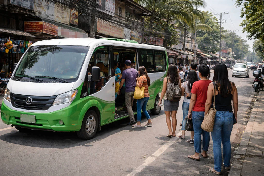 Modern jeep/e-jeep context for how to get around Iloilo City in daytime