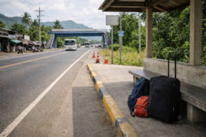 how to get around Zambales via highway bus stop with luggage for commute planning