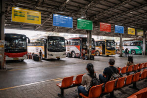 how to get to Calle Crisologo using a bus terminal for Vigan-bound trips