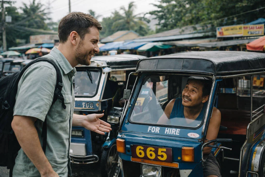 jeepney and tricycle guide asking magkano po hanggang a landmark before riding