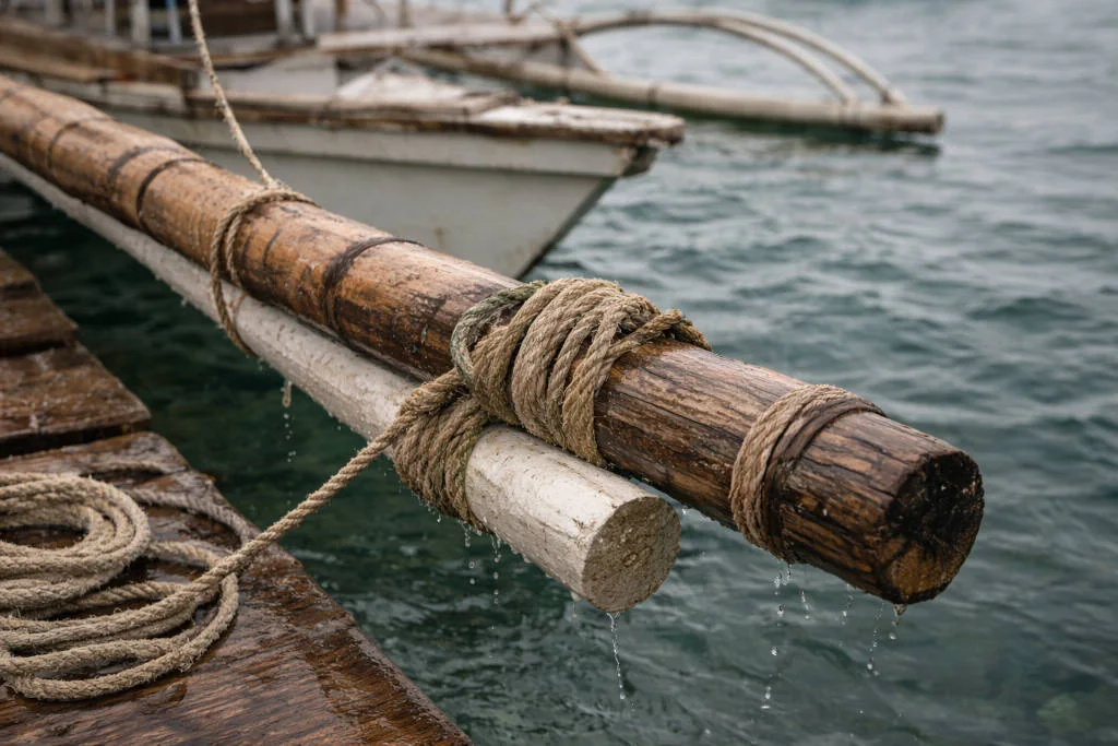 Banca boat outrigger detail for malapascua itinerary 7 days sea conditions