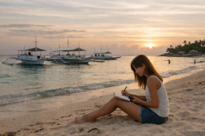 Malapascua Itinerary: 7 Days (Realistic Pace, With Buffers) Calm sunrise shoreline with banca boats for malapascua itinerary 7 days planning