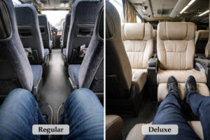 what deluxe vs regular provincial bus seats look like for manila to la union