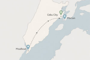 Cebu to Moalboal route overview for moalboal itinerary 5 days