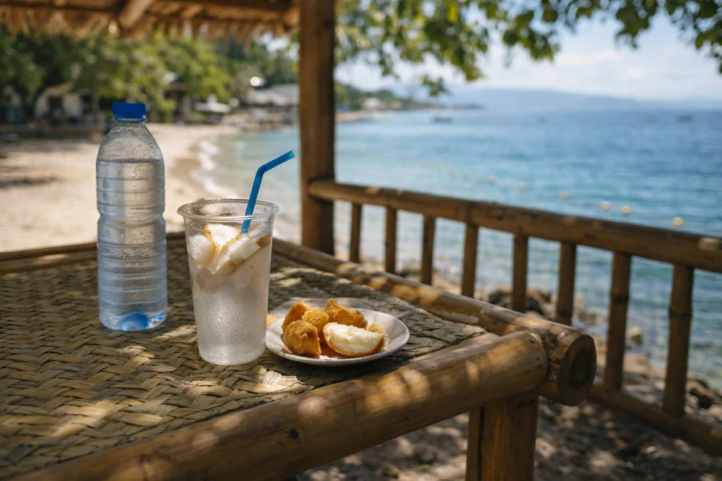 Simple merienda break in Moalboal as a budget-friendly rest day reset alongside free things to do in Moalboal
