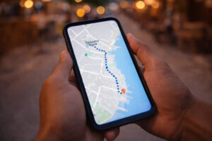 Moalboal Nightlife walk-home route map around Panagsama Road on a phone