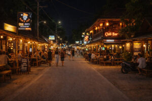 Moalboal Nightlife well-lit main road for a calm walk-home plan