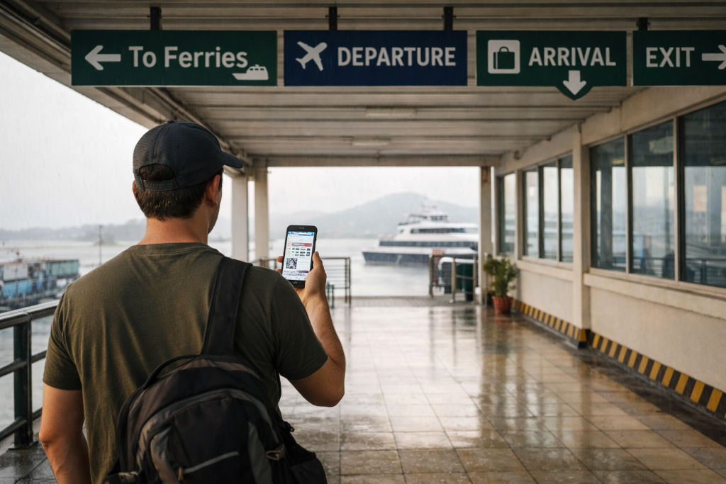 Philippine transport decision guide calm covered port walkway during a transfer