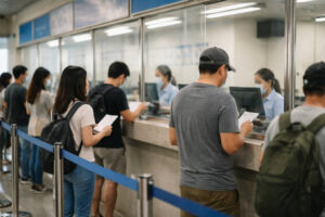 Philippines ferry tickets ferry check-in counter where tickets are validated before boarding