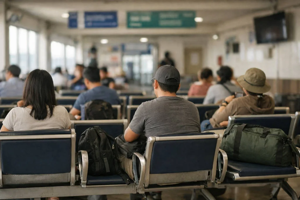 Philippines ferry tickets guide with a calm Philippine ferry terminal waiting area scene