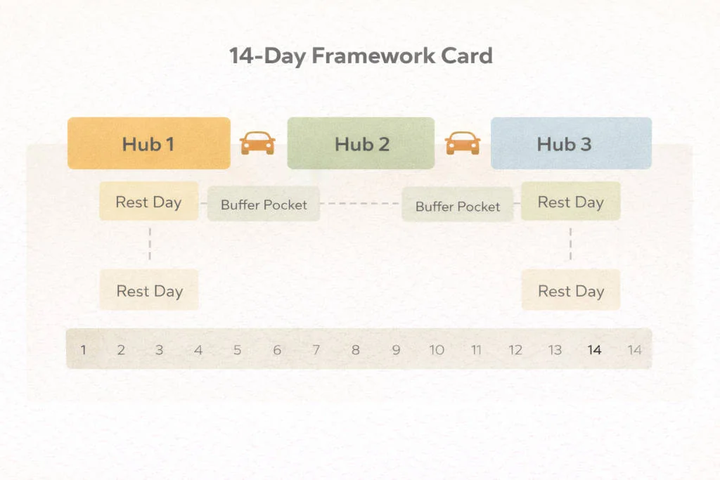 14-day Philippines travel planning guide multi-hub framework template with rest days