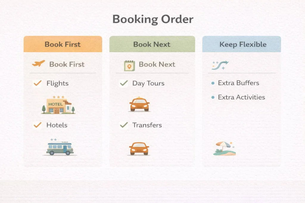 Philippines travel planning guide booking order checklist book first book next keep flexible