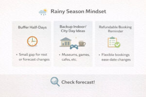 Philippines travel planning guide rainy season and typhoon buffer planning tips graphic