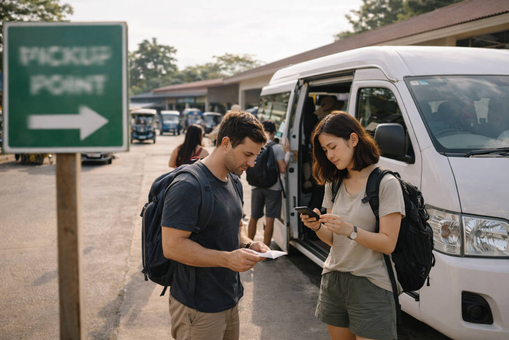 Terminal pickup planning scene for a philippines van transfer guide