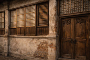 Vigan heritage house facade details for photography spots in vigan