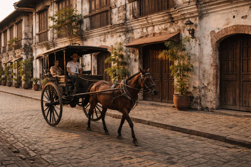 Vigan kalesa street scene photography for photography spots in vigan