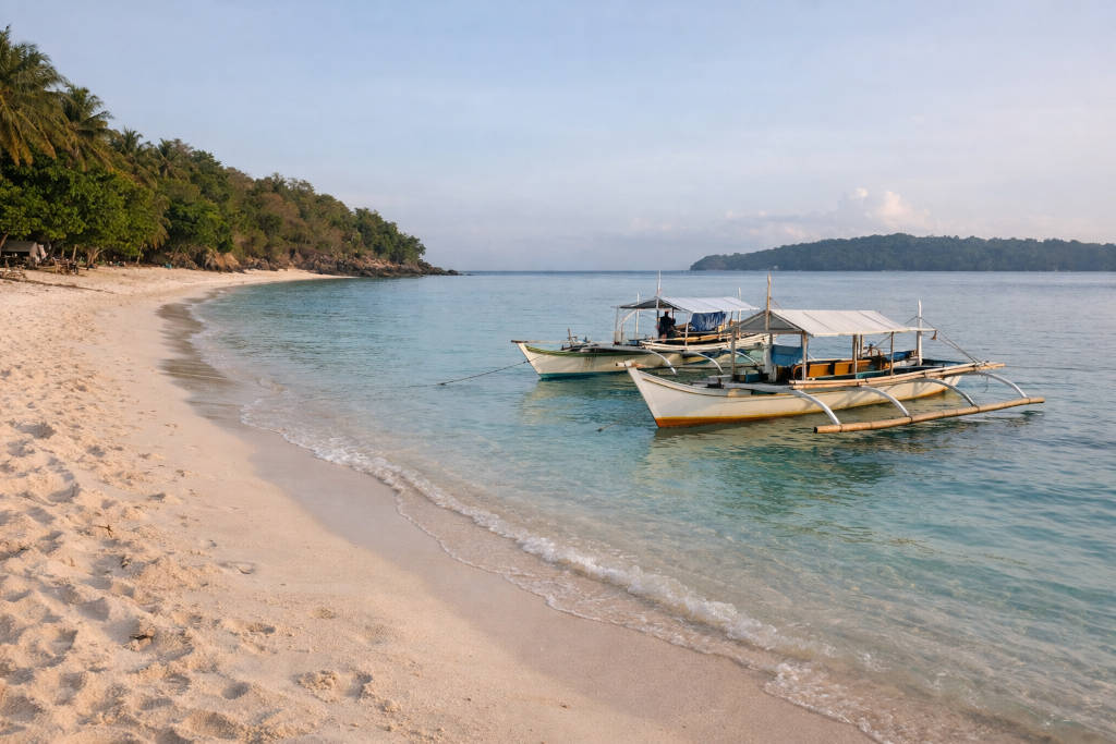 Subic Beach Matnog wide shoreline view with pinkish sand for pink beach sorsogon