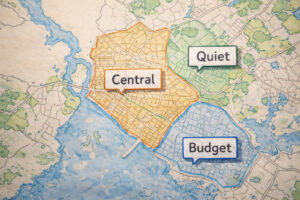 Where to Stay in Puerto Princesa areas for quiet central and budget options