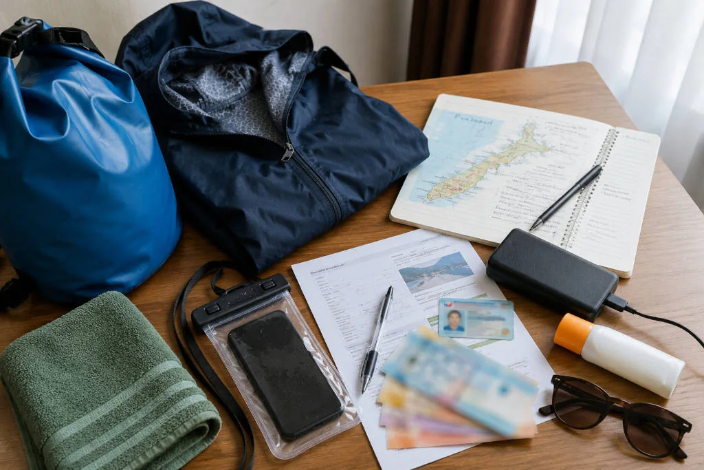 Puerto Princesa weekend trip packing essentials for rain, boat tours, and airport buffers