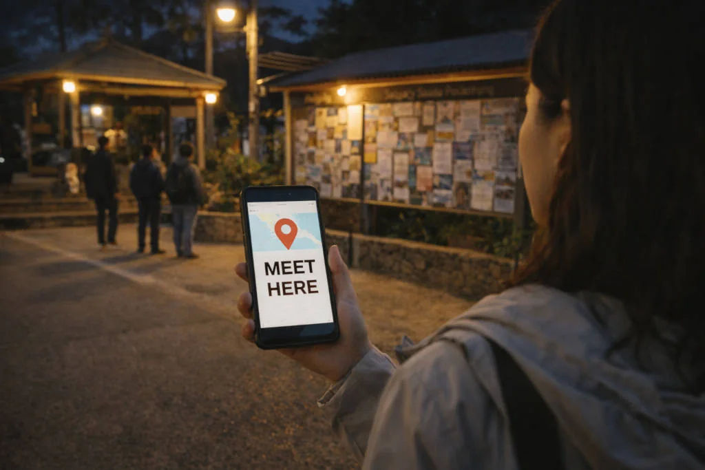 sagada nightlife meet up point in Sagada town proper near a public landmark for safe regroup