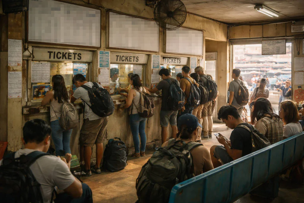 slow travel Philippines transport day at a ferry terminal