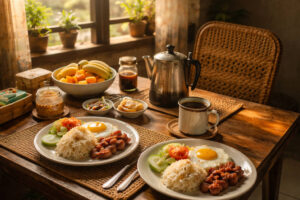 slow travel Philippines homestay breakfast with local dishes