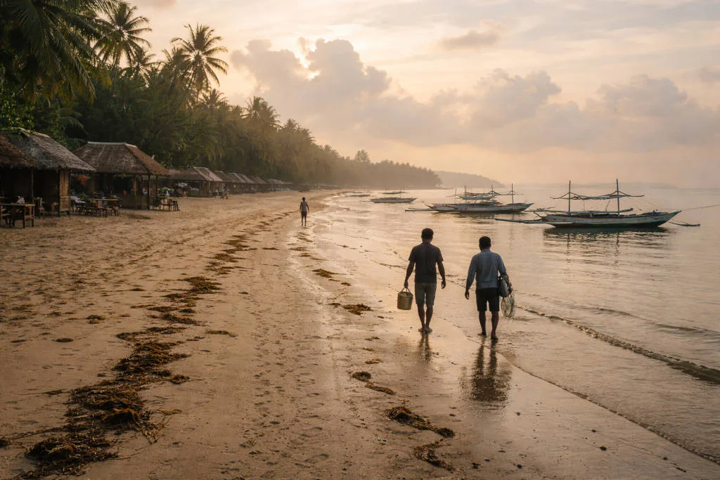 slow travel Philippines off-peak beach morning with few crowds