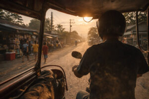 slow travel Philippines getting around by tricycle in a small town