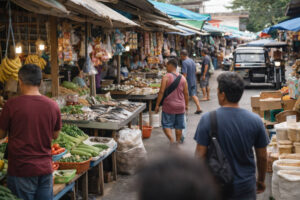 souvenir shopping in la union shopping at a public market for pasalubong in La Union