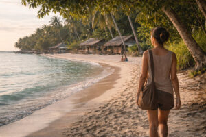 Quiet Langub Beach side view for where to stay in malapascua