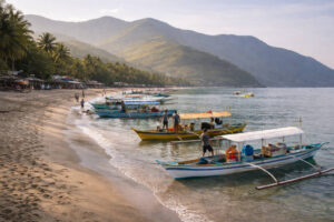 Zambales Itinerary 7 Days Pundaquit jump-off in San Antonio Zambales with boats preparing