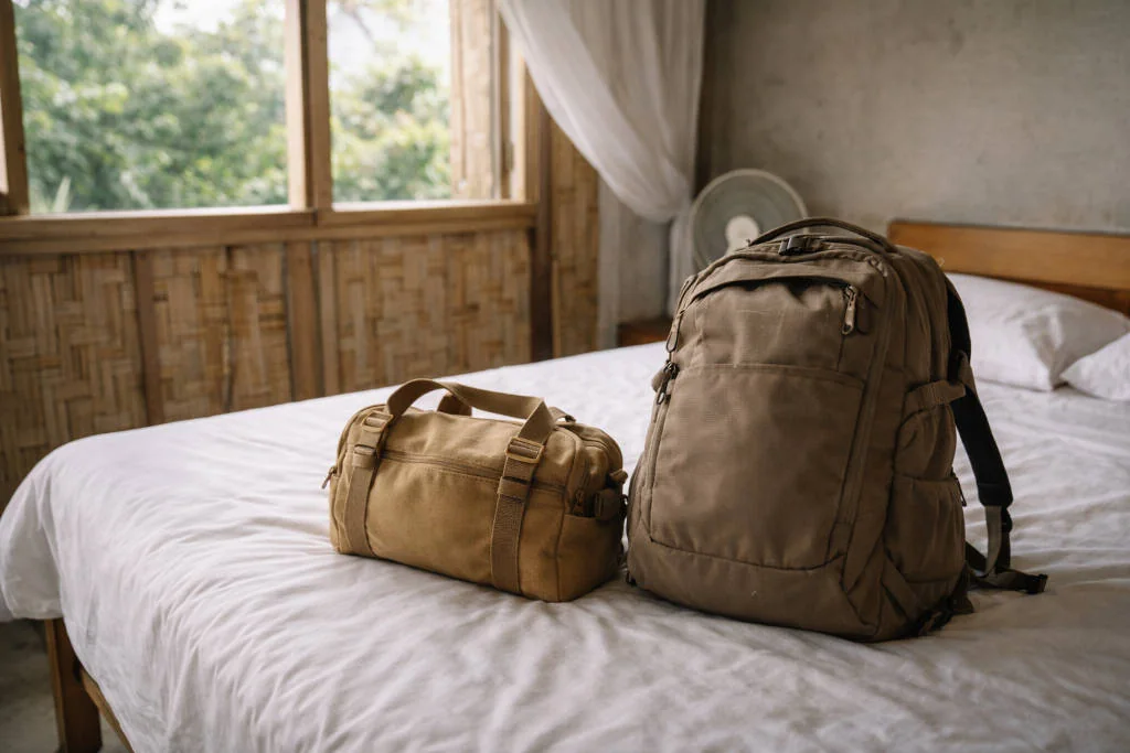 base and day trips Philippines packing light with one backpack and one small bag for the base plus day trips method in the Philippines