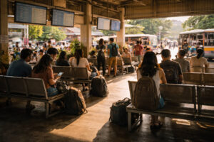 base and day trips Philippines transfer day reality at a bus terminal or port in the Philippines