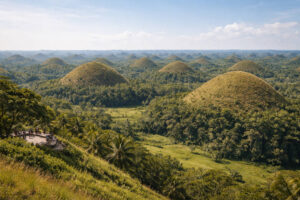 Chocolate Hills viewpoint on a clear day in Bohol for a Bohol Countryside Itinerary 4 Days