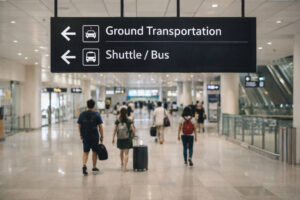 Clark International Airport to bus bay directions for Cebu City to Baguio transfer flow