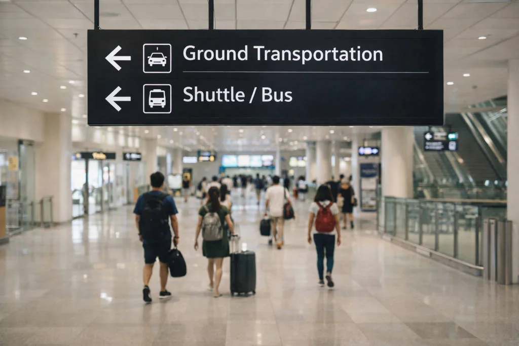 Clark International Airport to bus bay directions for Cebu City to Baguio transfer flow