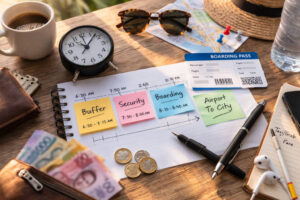 Door-to-door time breakdown for Clark to Iloilo City including waiting