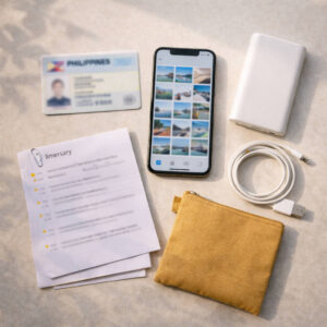 Travel documents and screenshots checklist for Davao City to Vigan