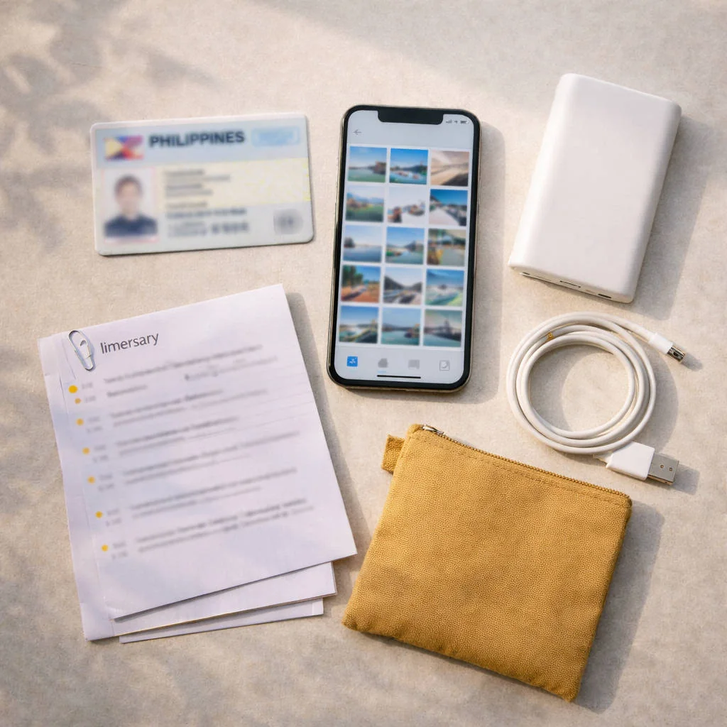 Travel documents and screenshots checklist for Davao City to Vigan