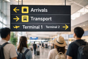 Terminal signage for transfers on the way from Davao City to Vigan