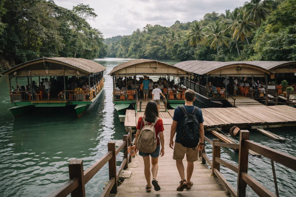 Loboc River Cruise timing for day trips from Bohol Countryside to avoid lunch crowds