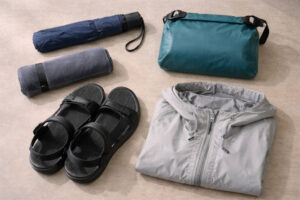 Flights And Hotels In The Philippines umbrella and dry bag prep for rainy season travel