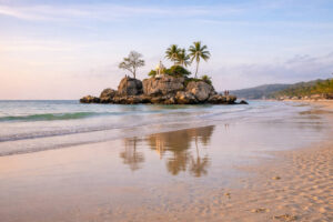 Willy’s Rock in Boracay for free things to do in Boracay viewed from the beach during low tide