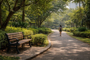 Shaded rest spot in downtown Davao City as Free things to do in Davao City