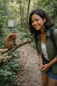 how many days in Bohol Countryside guide featuring Mika Santos with a tarsier