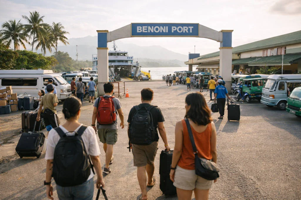 how to get around Camiguin from Benoni Port with arrival-area transfer options