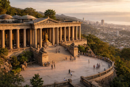 how to get to Temple Of Leah with the grand façade and Cebu City view in the background
