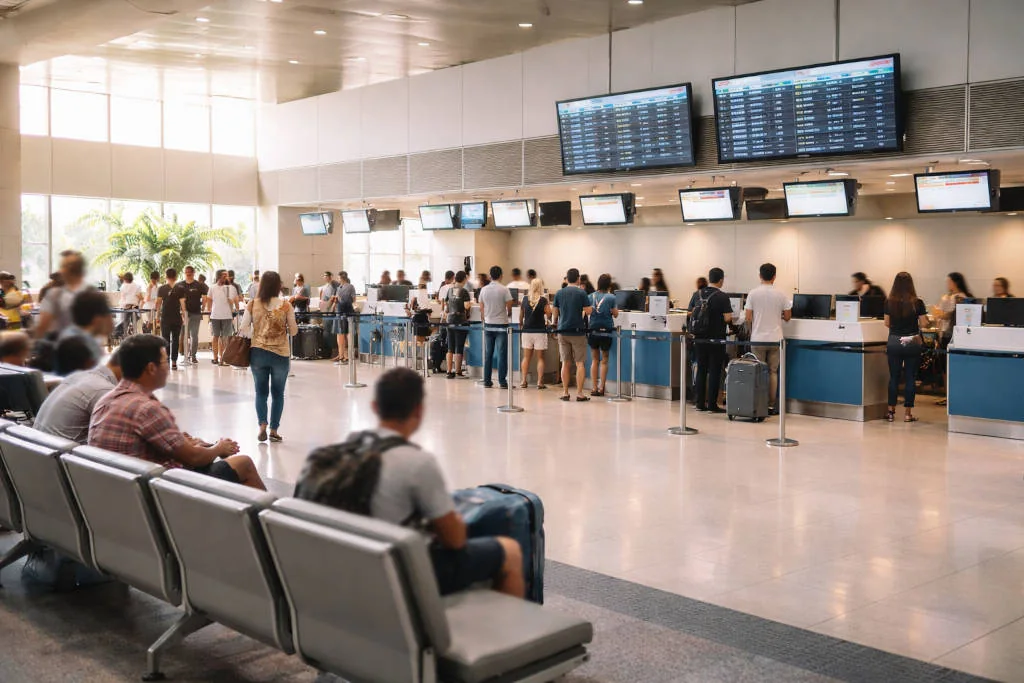 Airport departures context for Iloilo City to Boracay flight planning