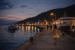 Romblon nightlife view of Romblon waterfront at dusk near the town proper